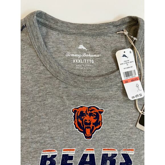 Tommy Bahama Gray Chicago Bears Sport Lei Pass Long Sleeve T-Shirt Mens Size 3XL - Picture 3 of 12